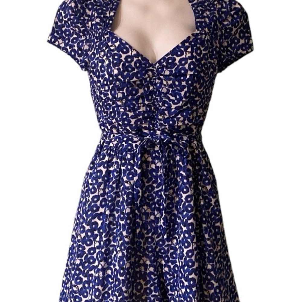 Anthropologie brand blue and cream formal romper